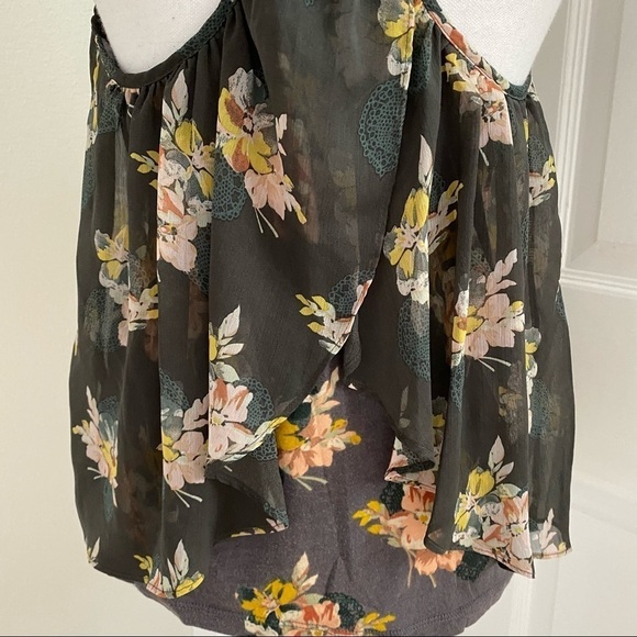 Kimchi Blue Multicolored Sheer Floral Swing Tank Sz Small - Picture 9 of 9